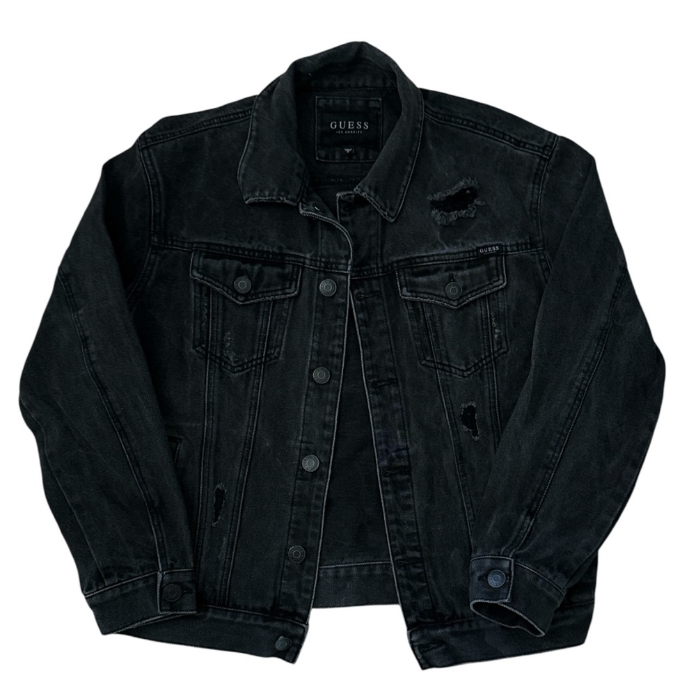 Unisex GUESS black denim Jacket 
size medium